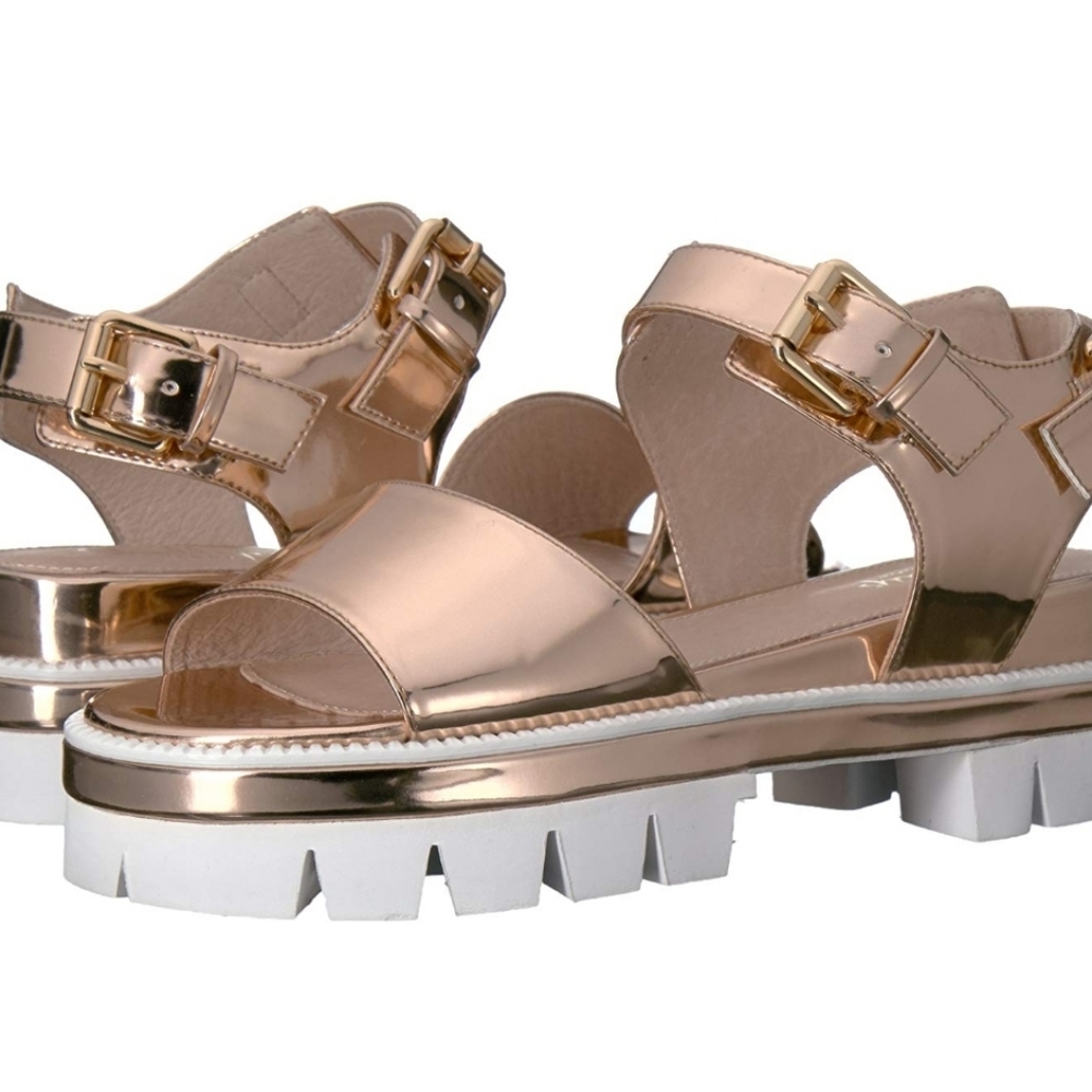 Rose Gold Metallic Platform Sandals